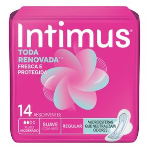 Absorvente Intimus Toda Renovada Dia Suave com Abas 14 Unidades