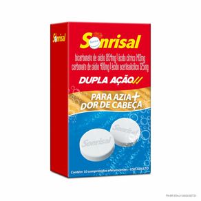 Antiácido e Analgésico Sonrisal Sabor Tradicional 10 Comprimidos Efervescentes