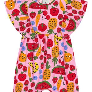 Banho de Sol Frutas Bebê Menina Rosa