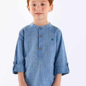 Bata Infantil Masculina Algodão Azul