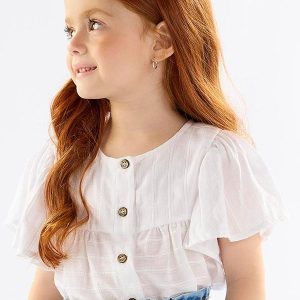 Bata Infantil para Menina em Cotton Branco
