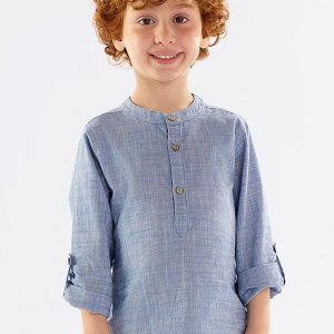 Bata Infantil para Menino em Algodão Azul