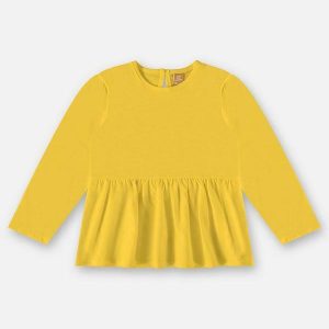 Bata Manga Longa Infantil Menina Amarelo