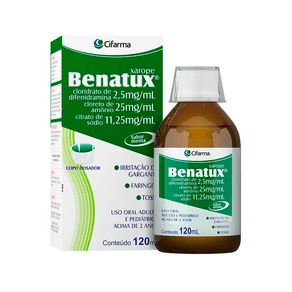 Benatux Xarope Sabor Menta Frasco 120ml + Copo Medidor