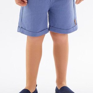 Bermuda Infantil Linho com Elastano Azul