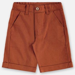 Bermuda Infantil Masculina Linho Marrom