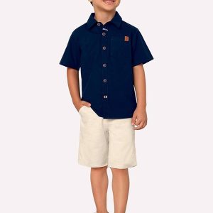 Bermuda Infantil Menino em Bari Linho Milon Bege