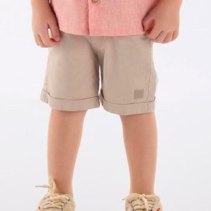 Bermuda Infantil Sarja com Elastano Bege