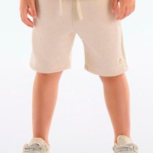 Bermuda Moletom Linho Infantil Bege
