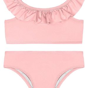 Biquíni Infantil em Malha Lisa Uv Dry Quimby Rosa