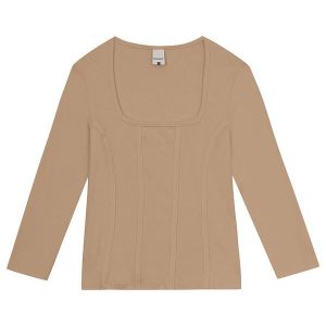 Blusa Areia Cropped em Ribana