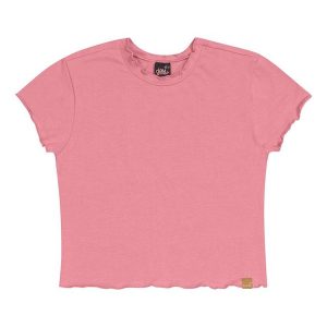 Blusa Baby Look em Cotton Juvenil Rosa