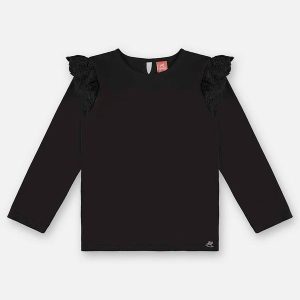 Blusa Básica Infantil Menina Preto