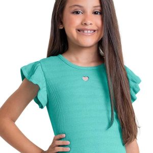 Blusa Básica Infantil para Menina Azul