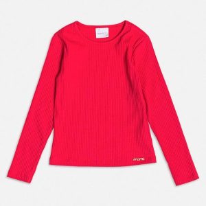 Blusa Canelada Vermelha Básica Vermelho