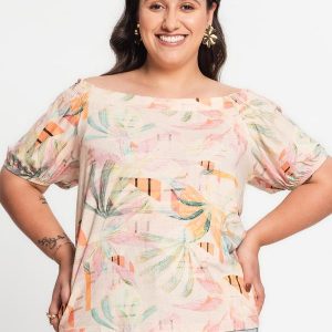 Blusa Ciganinha Plus Bege