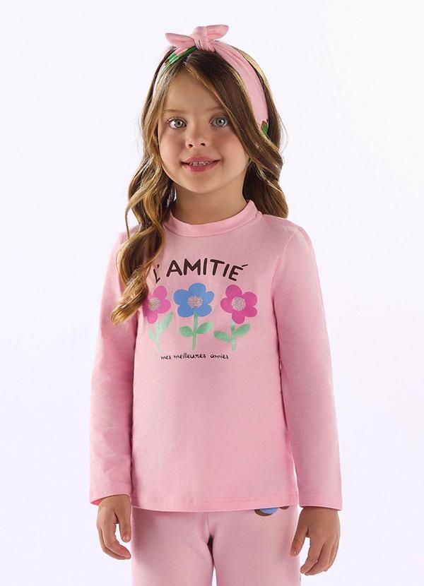 Blusa Cotton Floral Rosa