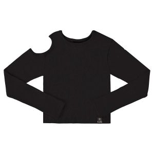 Blusa Cropped Básica Juvenil Preto