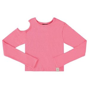 Blusa Cropped Básica Juvenil Rosa