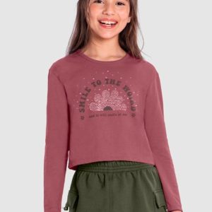 Blusa Cropped Infantil Menina Rosa