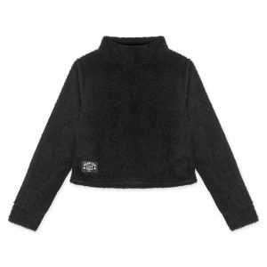 Blusa Cropped Manga Longa Infantil Preto