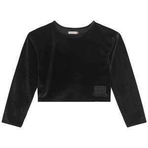 Blusa Cropped em Cotelê Menina Preto