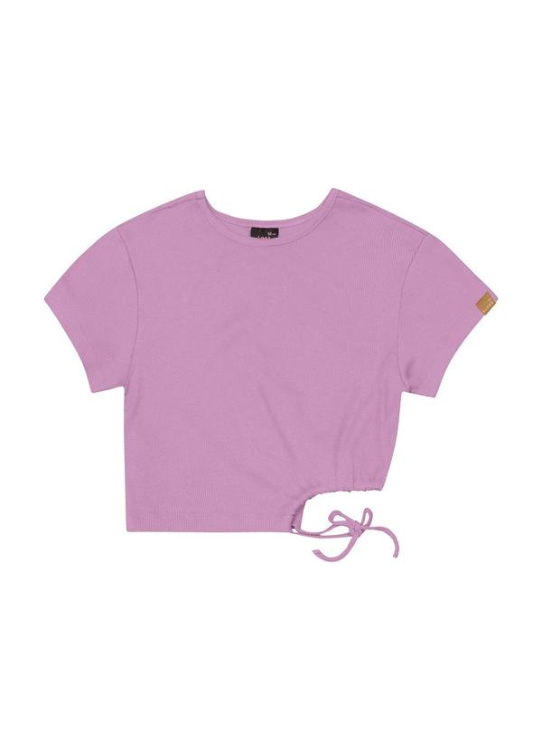 Blusa Cropped em Ribaninha Juvenil Roxo