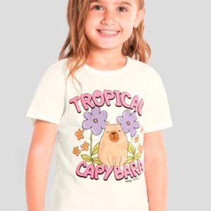 Blusa Florida de Capivara em Puff Bege