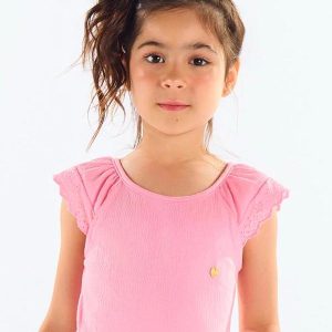 Blusa Infantil Algodão Texturizado Rosa