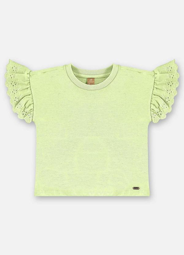 Blusa Infantil Algodão com Babado Verde