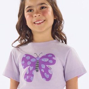 Blusa Infantil Algodão com Strass Roxo