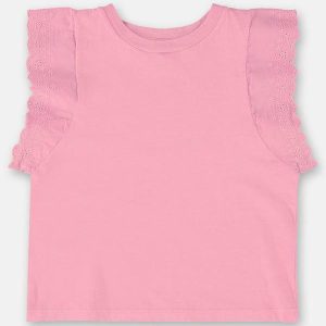 Blusa Infantil Básica em Meia Malha Rosa