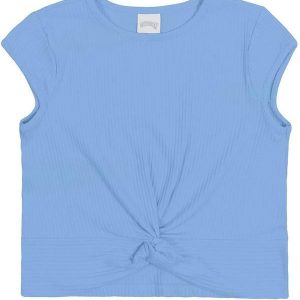 Blusa Infantil Menina Básica com Torção Azul