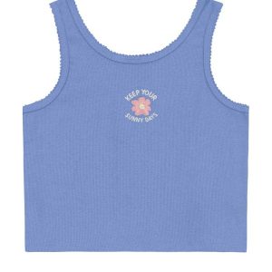 Blusa Infantil Menina Regata em Ribana Azul
