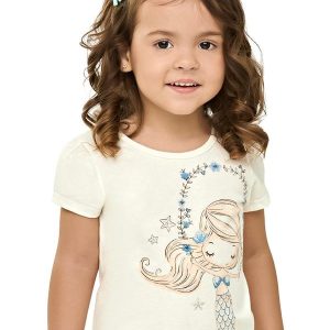 Blusa Infantil Menina Sereia Bege