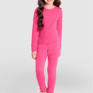 Blusa Infantil Menina com Brilhos Rosa