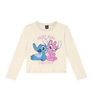 Blusa Infantil Menina do Stitch Natural
