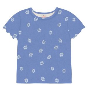 Blusa Infantil Menina em Ribana Florida Azul