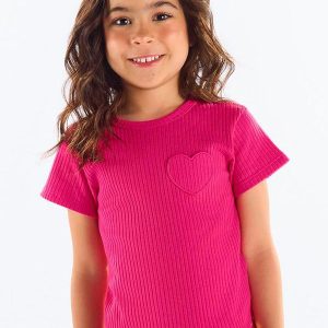Blusa Infantil Ribana Canelada Rosa