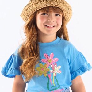 Blusa Infantil em Algodão Azul