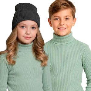 Blusa Infatil Gola Alta em Ribana Verde Claro