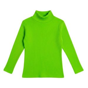 Blusa Infatil Gola Alta em Ribana Verde Neon