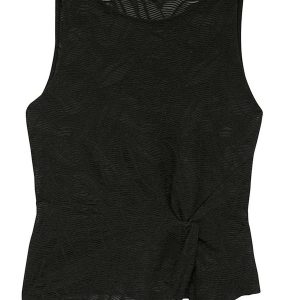 Blusa Justa em Renda com Torção Preto