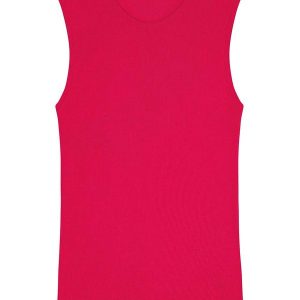 Blusa Justa em Ribana Rosa Escuro