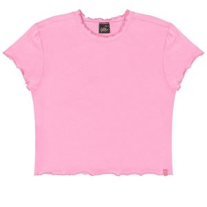 Blusa Juvenil Básica em Cotton Gloss Rosa