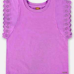 Blusa Manga Curta Básica Infantil Roxo