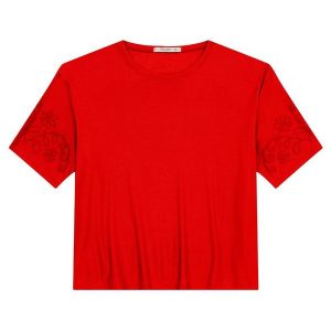 Blusa Manga Curta Plus Size Laranja