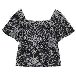 Blusa Manga Curta Plus Size Preto