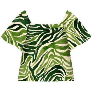Blusa Manga Curta Plus Size Verde