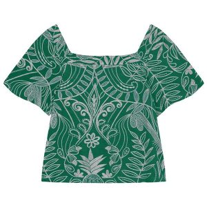 Blusa Manga Curta Plus Size Verde